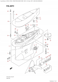 407C - Gear Case (Df200Z:e01) (407C -    (Df200Z: e01))