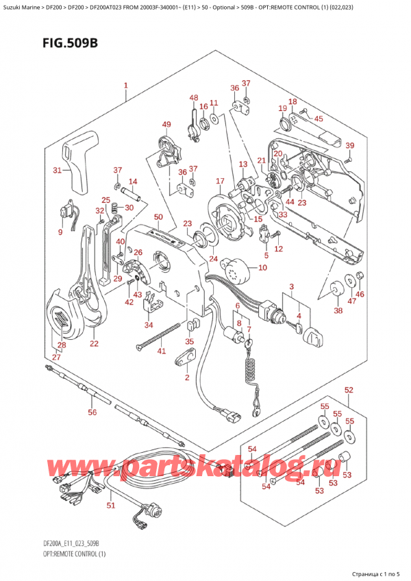  ,  , SUZUKI Suzuki DF200A TL / TX FROM 20003F-340001~  (E11) - 2023  2023 , :   (1) (022, 023) - Opt:remote  Control (1)  (022,023)
