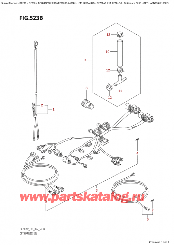   ,  , Suzuki Suzuki DF200AP L / X FROM 20003P-240001~  (E11) - 2022   2022 , :   (2) (022)
