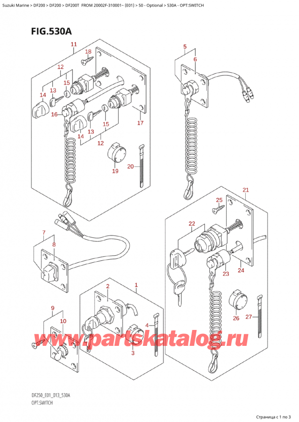  ,    , Suzuki Suzuki DF200Z X / XX FROM 20002Z-310001~  (E01 013), Opt:switch