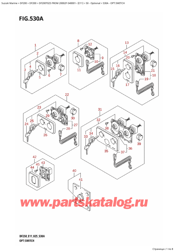  ,  , SUZUKI DF200T X / XX FROM  20002F-540001~ (E11 025), Opt:switch