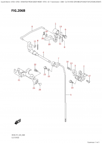 206B -  Clutch  Rod (Df9.9Br,Df15Ar,Df15At,Df20Ar,Df20At) (206B -   (Df9.9Br, Df15Ar, Df15At, Df20Ar, Df20At))