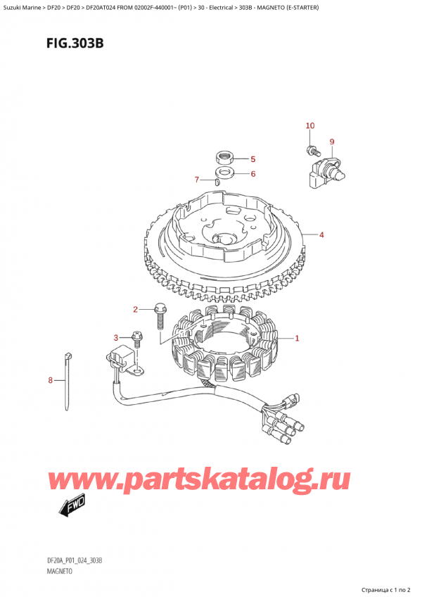 ,   , SUZUKI Suzuki DF20A TS / TL FROM 02002F-440001~  (P01 024), Magneto (EStarter)