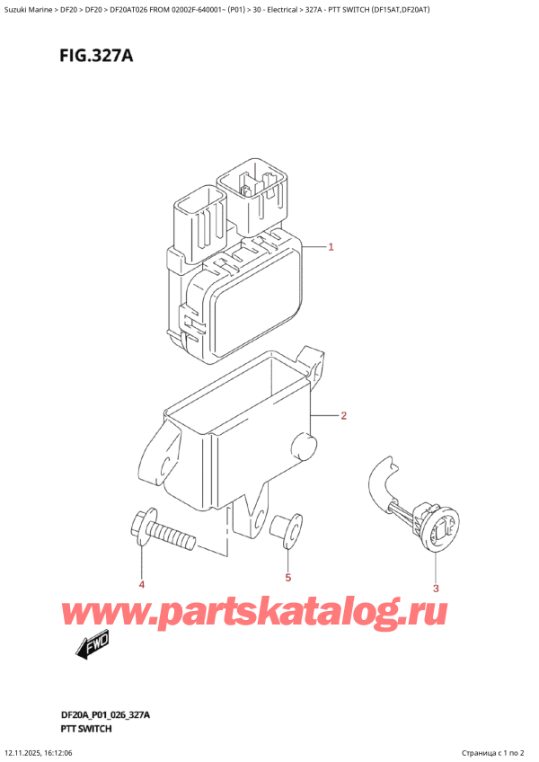  ,   , Suzuki DF20A TS / TL FROM 02002F-640001~  (P01 026)  2026 ,   (Df15At, Df20At) - Ptt  Switch  (Df15At,Df20At)