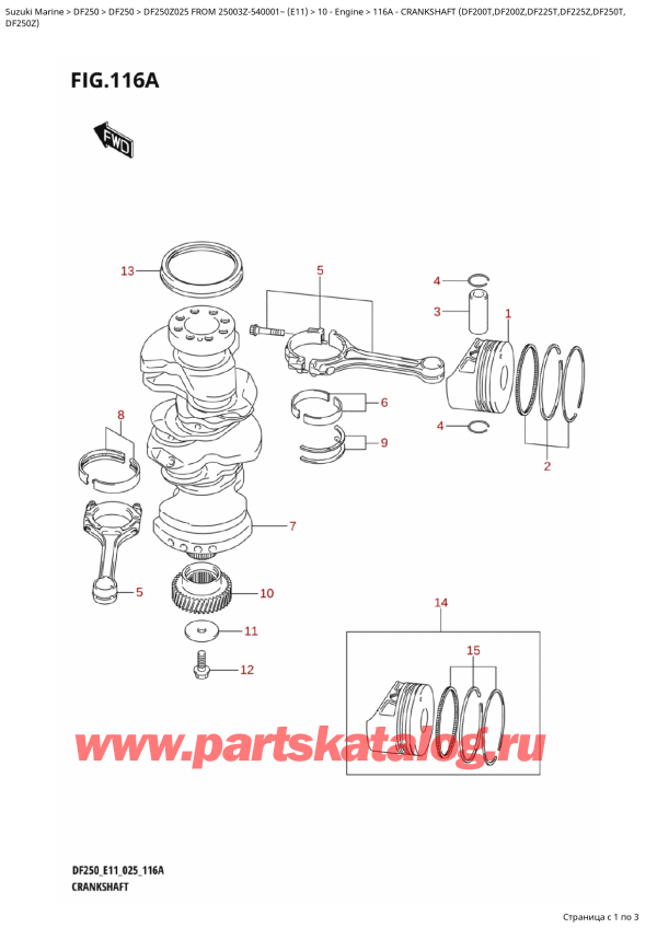  ,   , SUZUKI DF250Z X / XX FROM 25003Z-540001~ (E11 025),  (Df200T, Df200Z, Df225T, Df225Z, Df250T,