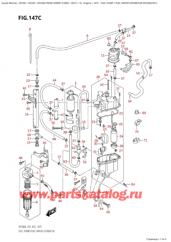   ,   , Suzuki Suzuki DF250AP X / XX FROM 25003P-510001~  (E01 015),   /    (Df250A: e01)