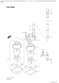 160A - Water Pump (Df200T,Df200Z,Df225T,Df225Z,Df250T, (160A - Водяной насос (Df200T, Df200Z, Df225T, Df225Z, Df250T,)