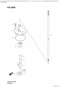 206A  -  Clutch  Rod  (Df200T,Df200Z,Df225T,Df225Z, (206A -   (Df200T, Df200Z, Df225T, Df225Z,)
