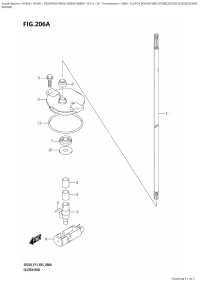 206A  -  Clutch  Rod  (Df200T,Df200Z,Df225T,Df225Z,Df250T, (206A -   (Df200T, Df200Z, Df225T, Df225Z, Df250T,)