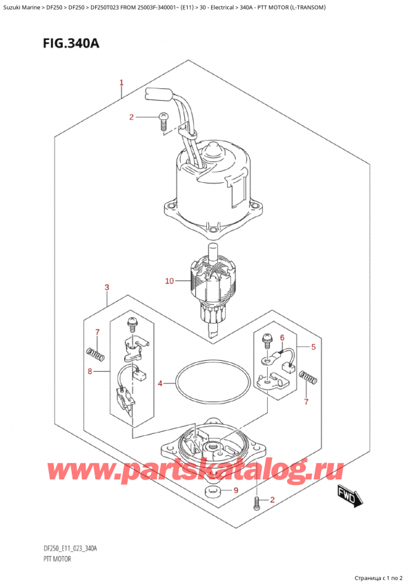  ,   , Suzuki Suzuki DF250T X / XX FROM 25003F-340001~  (E11) - 2023, Ptt Motor (LTransom)