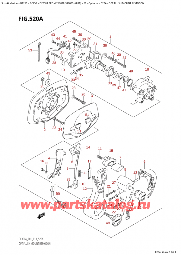  ,  , Suzuki Suzuki DF250AP X / XX FROM 25003P-310001~  (E01 013), Opt:flush Mount Remocon