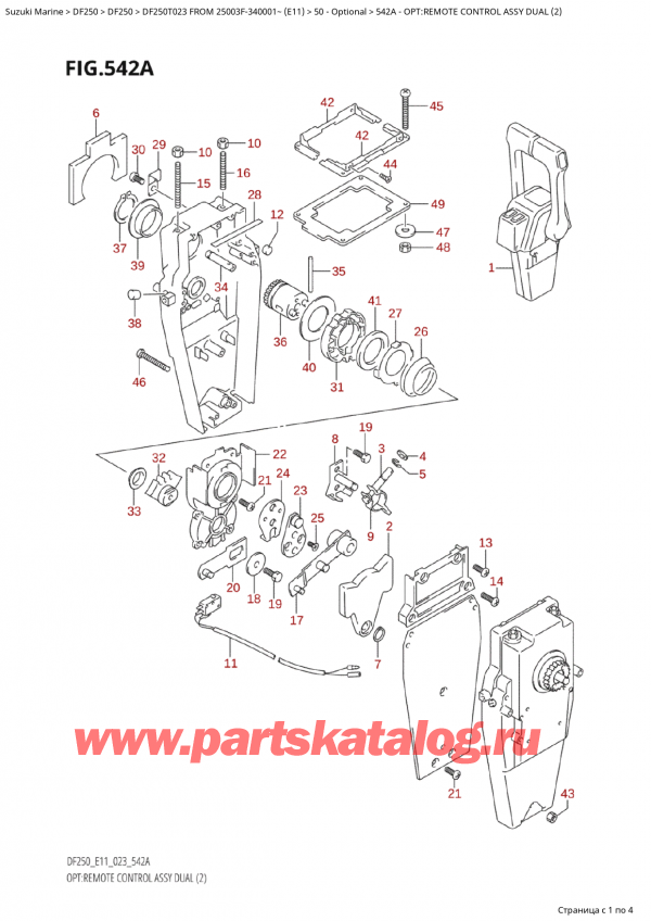   ,   , Suzuki Suzuki DF250T X / XX FROM 25003F-340001~  (E11) - 2023  2023 , :     Dual (2) / Opt:remote  Control  Assy  Dual  (2)