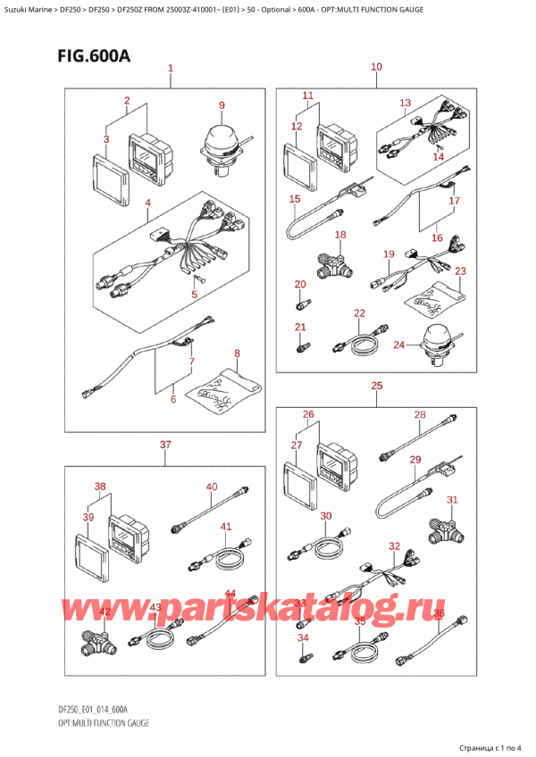   ,   , Suzuki Suzuki DF250Z X / XX FROM 25003Z-410001~  (E01) - 2014  2014 , Opt:multi Function Gauge