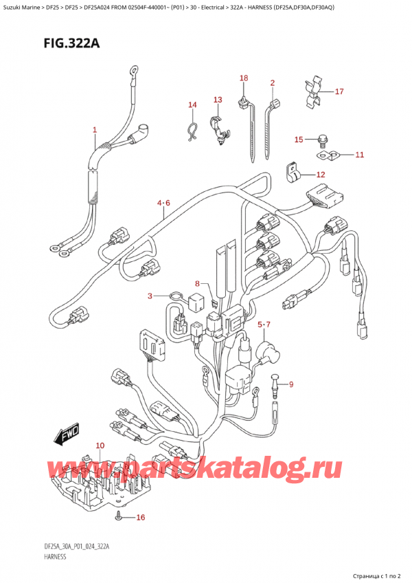   ,   , Suzuki Suzuki DF25A S / L FROM 02504F-440001~  (P01 024)  2024 , Harness (Df25A,Df30A,Df30Aq)