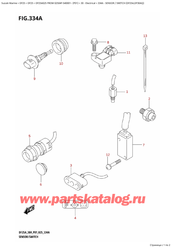  ,   , Suzuki DF25A S / L FROM 02504F-540001~ (P01 025),    (Df25A, Df30Aq)