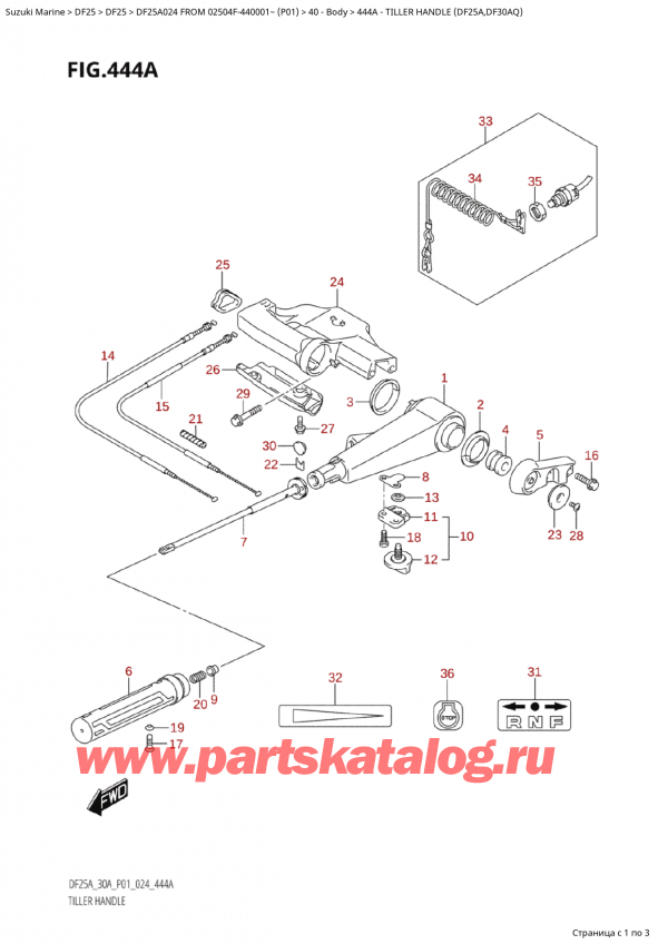  ,    , Suzuki Suzuki DF25A S / L FROM 02504F-440001~  (P01 024),  (Df25A, Df30Aq)