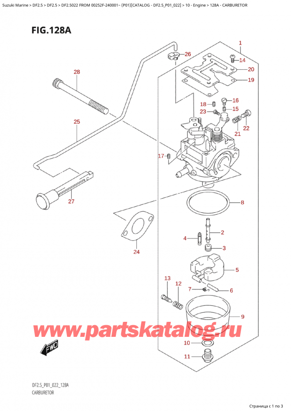  ,  , Suzuki Suzuki DF2.5 S FROM 00252F-240001~ (P01) - 2022  2022 ,  - Carburetor