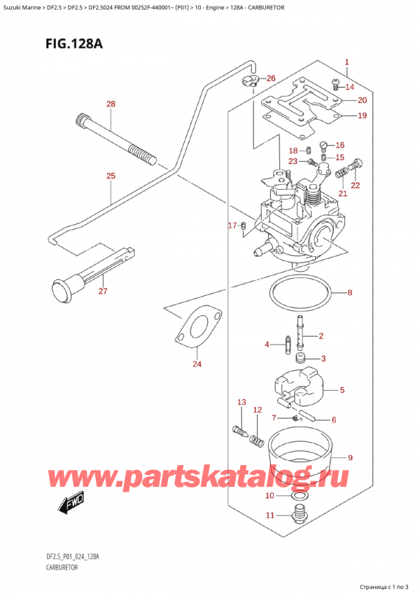  ,   , Suzuki Suzuki DF2.5 FROM 00252F-440001~  (P01 024), Carburetor