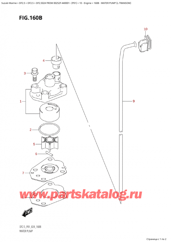   ,   , Suzuki Suzuki DF2.5 FROM 00252F-440001~  (P01 024),   (LTransom) - Water Pump (LTransom)