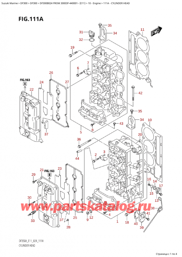   ,   , SUZUKI Suzuki DF300B X / TXX FROM 30003F-440001~ (E11 024),    - Cylinder Head