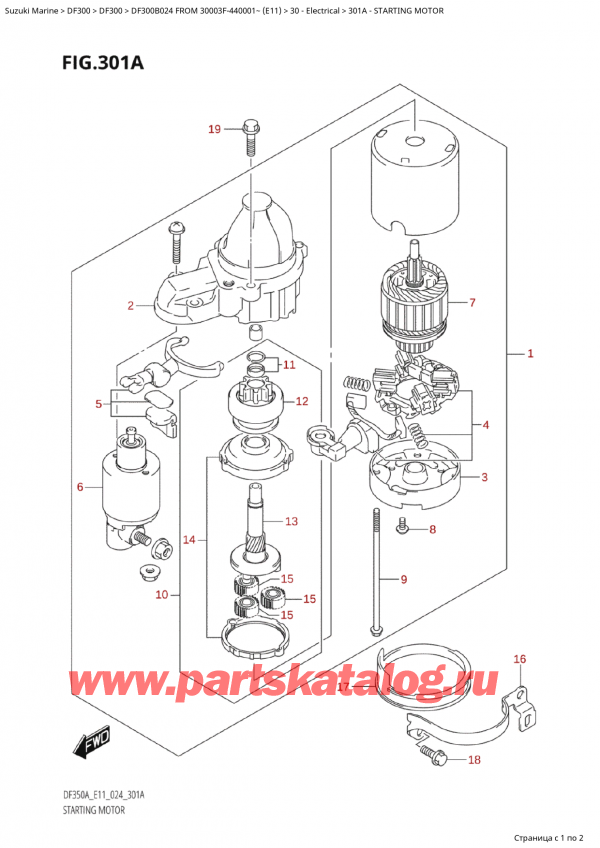 ,   , Suzuki Suzuki DF300B X / TXX FROM 30003F-440001~ (E11 024),   / Starting Motor
