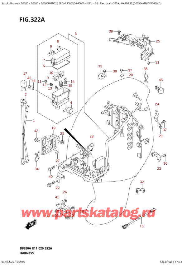 ������ �������������, �� �������� ��������� �����, Suzuki DF300BMD X / XX FROM 30001D-640001~ (E11 026)  ������ 2026 ����, Harness  (Df350Amd,Df300Bmd)