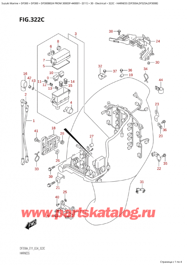   ,    , SUZUKI Suzuki DF300B X / TXX FROM 30003F-440001~ (E11 024),   (Df350A, Df325A, Df300B) - Harness (Df350A,Df325A,Df300B)