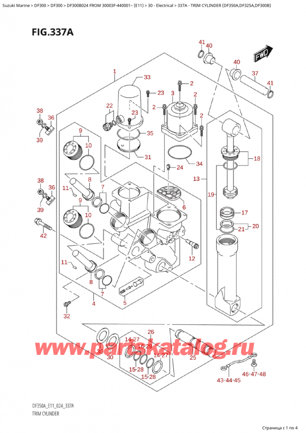   ,  ,  Suzuki DF300B X / TXX FROM 30003F-440001~ (E11 024)  2024 , Trim Cylinder (Df350A,Df325A,Df300B)