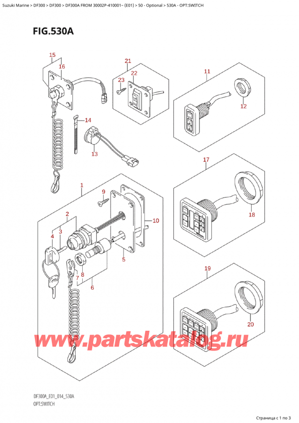  ,   , Suzuki Suzuki DF300AP X / XX FROM 30002P-410001~  (E01) - 2014, Opt:switch