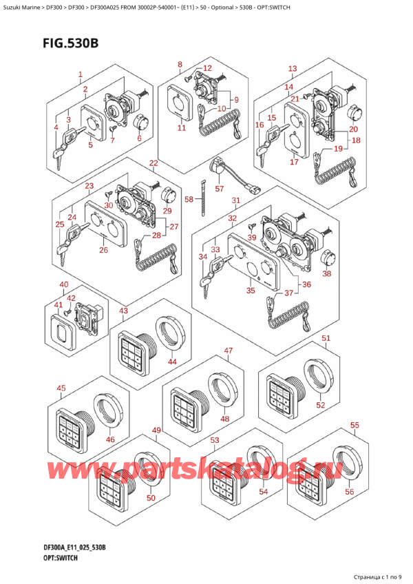  ,   , Suzuki DF300A X / XX FROM 30002P-540001~ (E11 025)  2025 , Opt:switch - : 