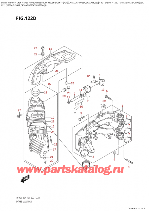   ,   ,  Suzuki DF30A RS / RL FROM 03003F-240001~  (P01) - 2022,   ( (021, / Intake  Manifold ((021,