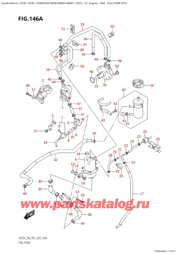 ,   ,  Suzuki DF30A TS / TL FROM 03003F-440001~  (P01 024)  2024 , Fuel Pump (P01)