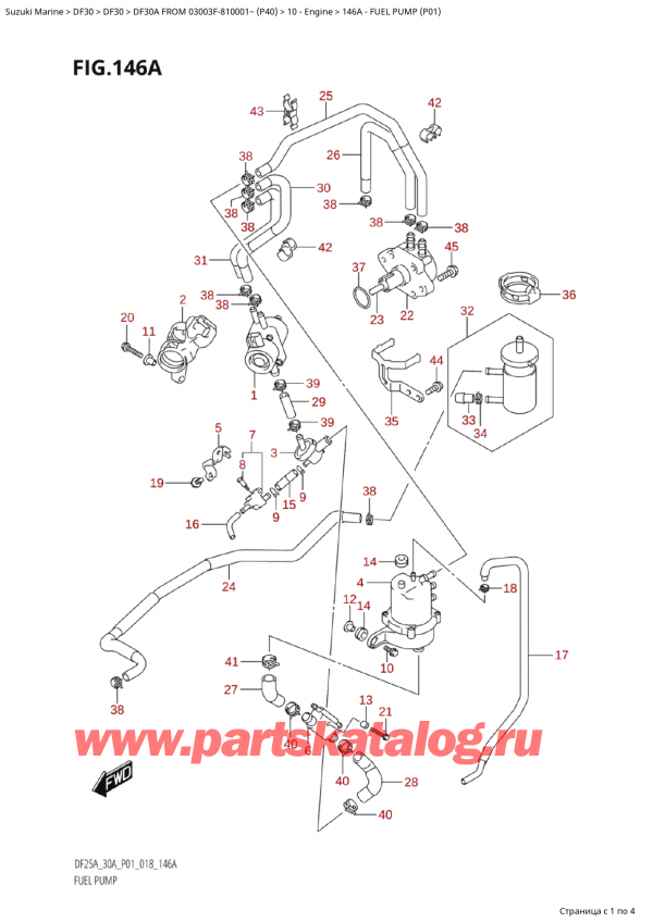 ,   , Suzuki Suzuki DF30A S / L FROM 03003F-810001~  (P40) - 2018, Fuel Pump (P01) -   (P01)