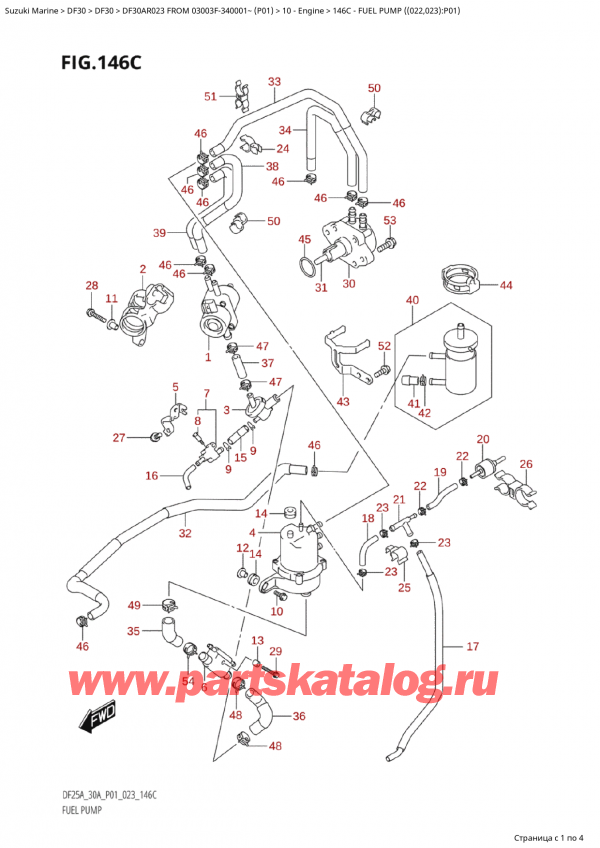   ,  ,  Suzuki DF30A RS / RL FROM 03003F-340001~  (P01) - 2023, Fuel Pump ((022,023):P01)