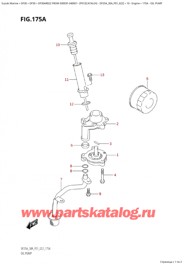  ,   , Suzuki Suzuki DF30A RS / RL FROM 03003F-240001~  (P01) - 2022, Oil  Pump
