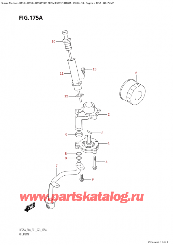 ,   , Suzuki Suzuki DF30A TS / TL FROM 03003F-340001~  (P01) - 2023,   - Oil Pump