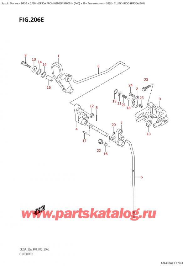 ,    , SUZUKI Suzuki DF30A S / L FROM 03003F-510001~  (P40) - 2015  2015 ,   (Df30A: p40)
