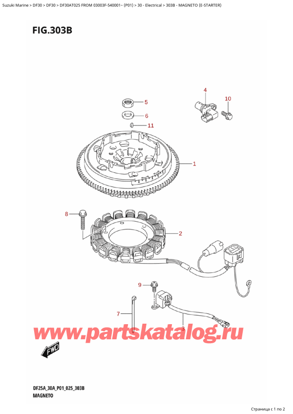   ,   , Suzuki DF30AT S-L FROM 03003F-540001~ (P01 025)  2025 ,  (E)