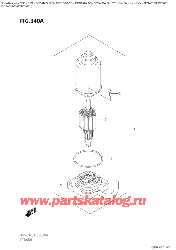  ,  , SUZUKI Suzuki DF30A TS / TL FROM 03003F-240001~  (P01) - 2022, Ptt  Motor (Df25At,