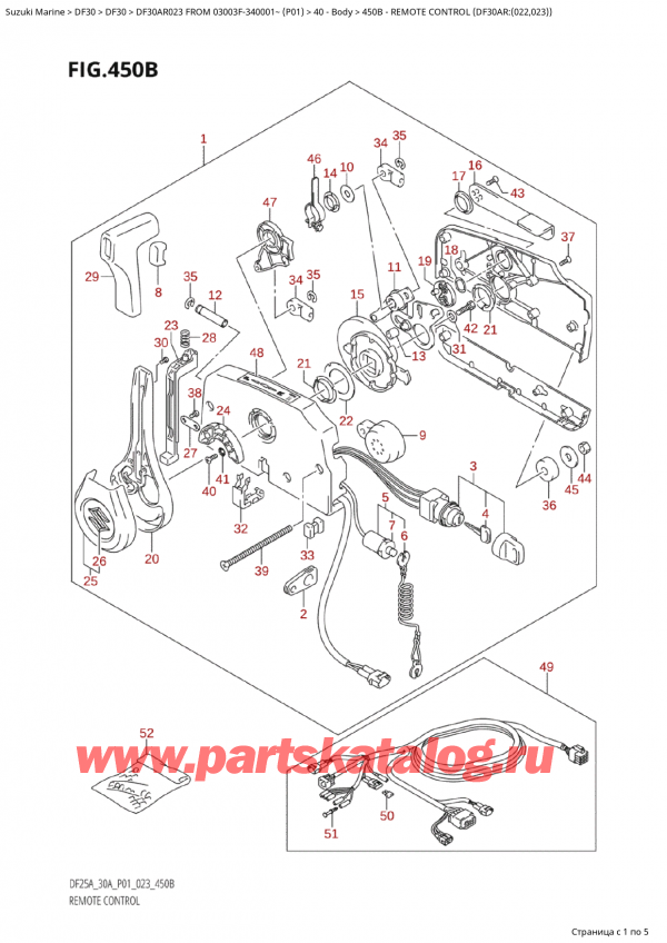  ,   , Suzuki Suzuki DF30A RS / RL FROM 03003F-340001~  (P01) - 2023  2023 , Remote Control (Df30Ar:(022,023))