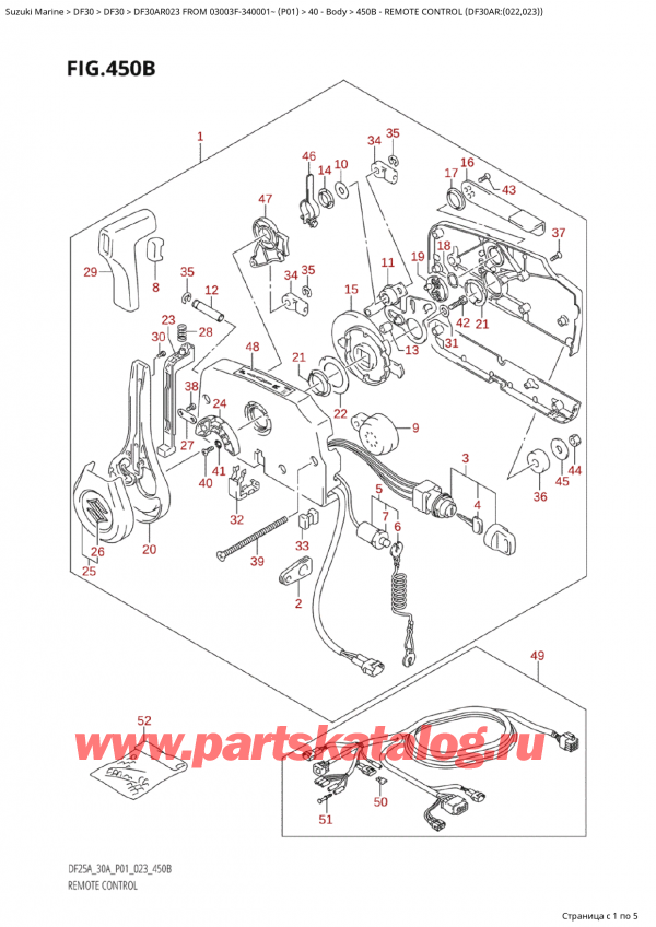   ,   , Suzuki Suzuki DF30A RS / RL FROM 03003F-340001~  (P01) - 2023  2023 , Remote Control (Df30Ar:(022,023))