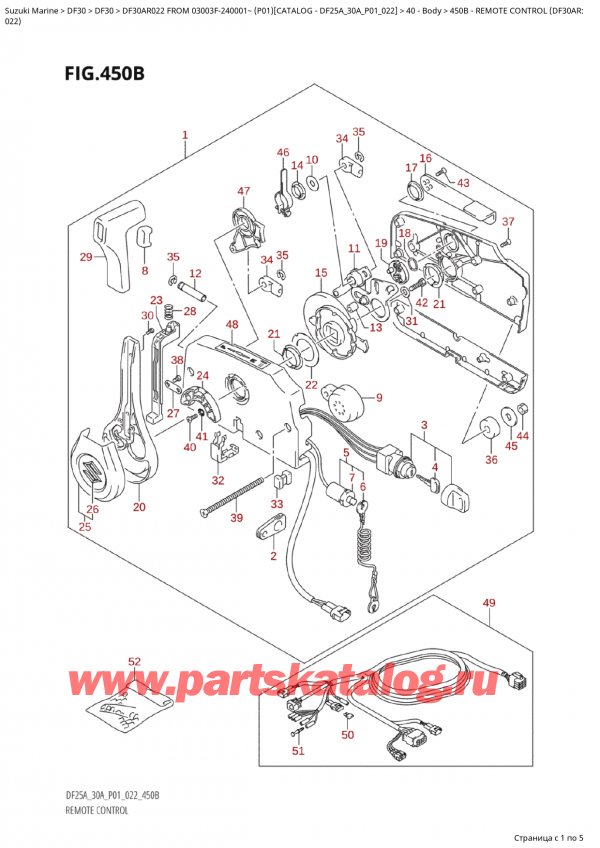   ,    , Suzuki Suzuki DF30A RS / RL FROM 03003F-240001~  (P01) - 2022  2022 , Remote  Control  (Df30Ar:022) -   (Df30Ar: 022)