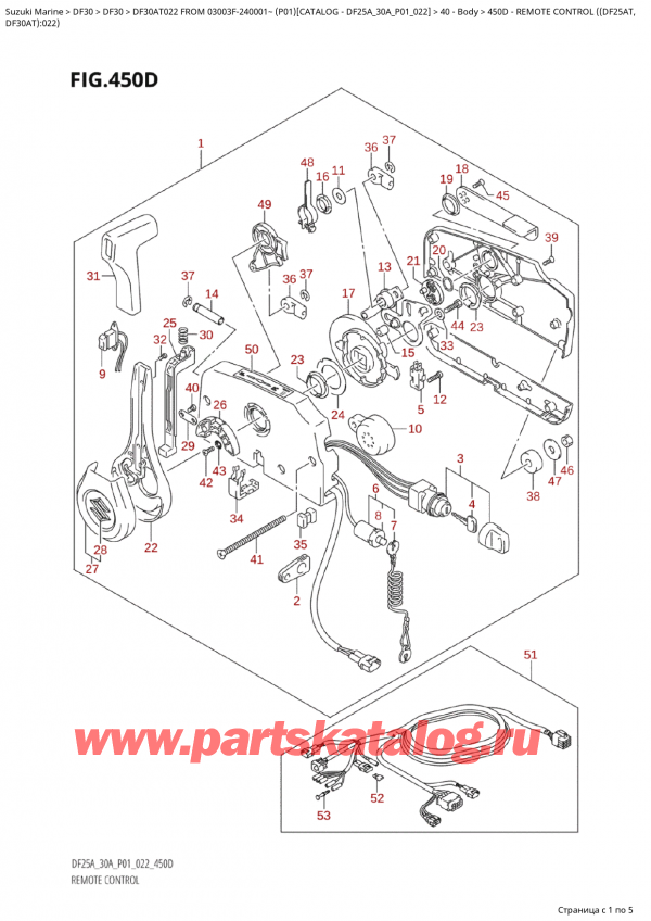   , , Suzuki Suzuki DF30A TS / TL FROM 03003F-240001~  (P01) - 2022  2022 ,   ( (Df25At, / Remote  Control ((Df25At,