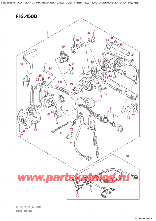   ,   ,  Suzuki DF30A TS / TL FROM 03003F-340001~  (P01) - 2023, Remote Control  ((Df25At,Df30At):(022,023)) -   ( (Df25At, Df30At) : (022, 023) )