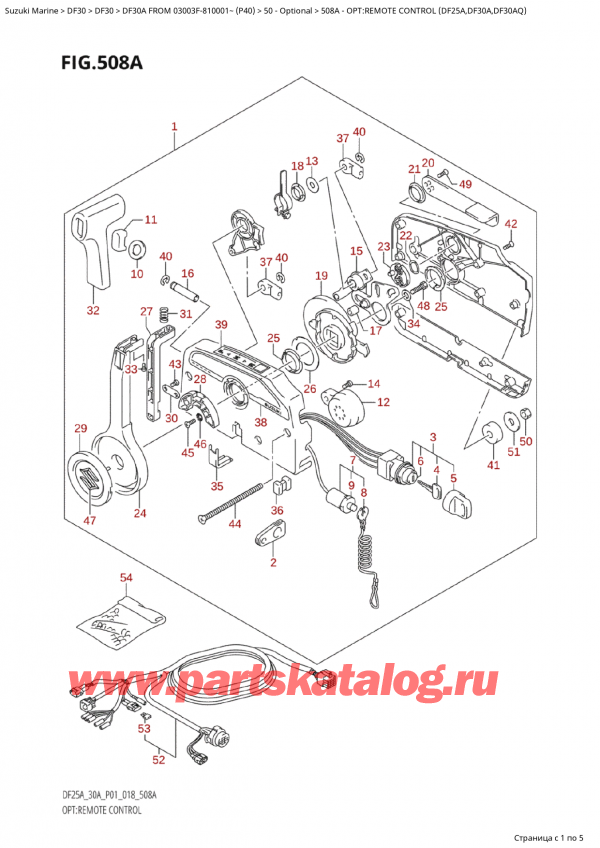  ,   , Suzuki Suzuki DF30A S / L FROM 03003F-810001~  (P40) - 2018, :   (Df25A, Df30A, Df30Aq) - Opt:remote Control (Df25A,Df30A,Df30Aq)