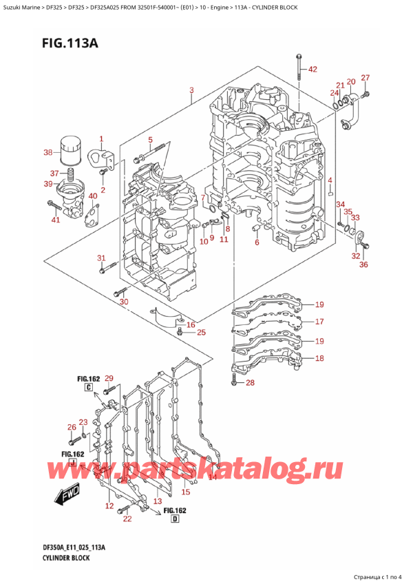 ,   , Suzuki DF325AT X / XX FROM 32501F-540001~ (E01 025),   / Cylinder Block