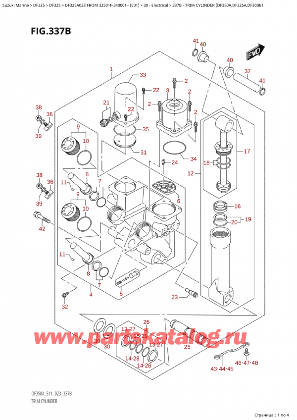  ,   , SUZUKI Suzuki DF325AP X / XX FROM 32501F-340001~  (E01) - 2023  2023 ,   (Df350A, Df325A, Df300B) - Trim Cylinder (Df350A,Df325A,Df300B)