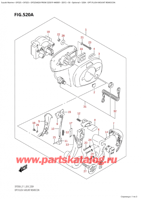  ,   , Suzuki Suzuki DF325A TX / TXX FROM 32501F-440001~ (E01 024)  , Opt:flush Mount Remocon