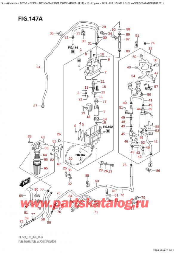  ,   , Suzuki Suzuki DF350A TX / TXX FROM 35001F-440001~  (E11 024)  2024 , Fuel Pump  /  Fuel Vapor Separator  (E01,E11)