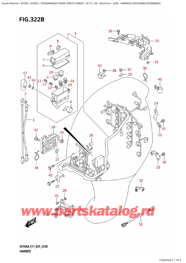   ,  , Suzuki DF350 AMD FROM 35001D-540001~ (E11 025)  2025 ,   (Df350Amd, Df300Bmd) - Harness  (Df350Amd,Df300Bmd)
